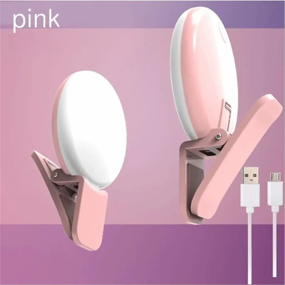 📱 Mini Ring Light Selfie Rechargeable – Lampe LED Clip Smartphone pour TikTok, Vidéos & Appels Studio Light Sound