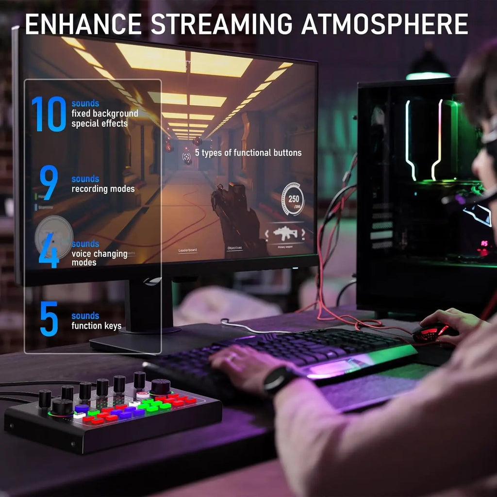 🎙️ F009 Live Sound Card – Kit Podcast & Streaming Pro avec Micro BM-800 + Bras Articulé Ma boutique