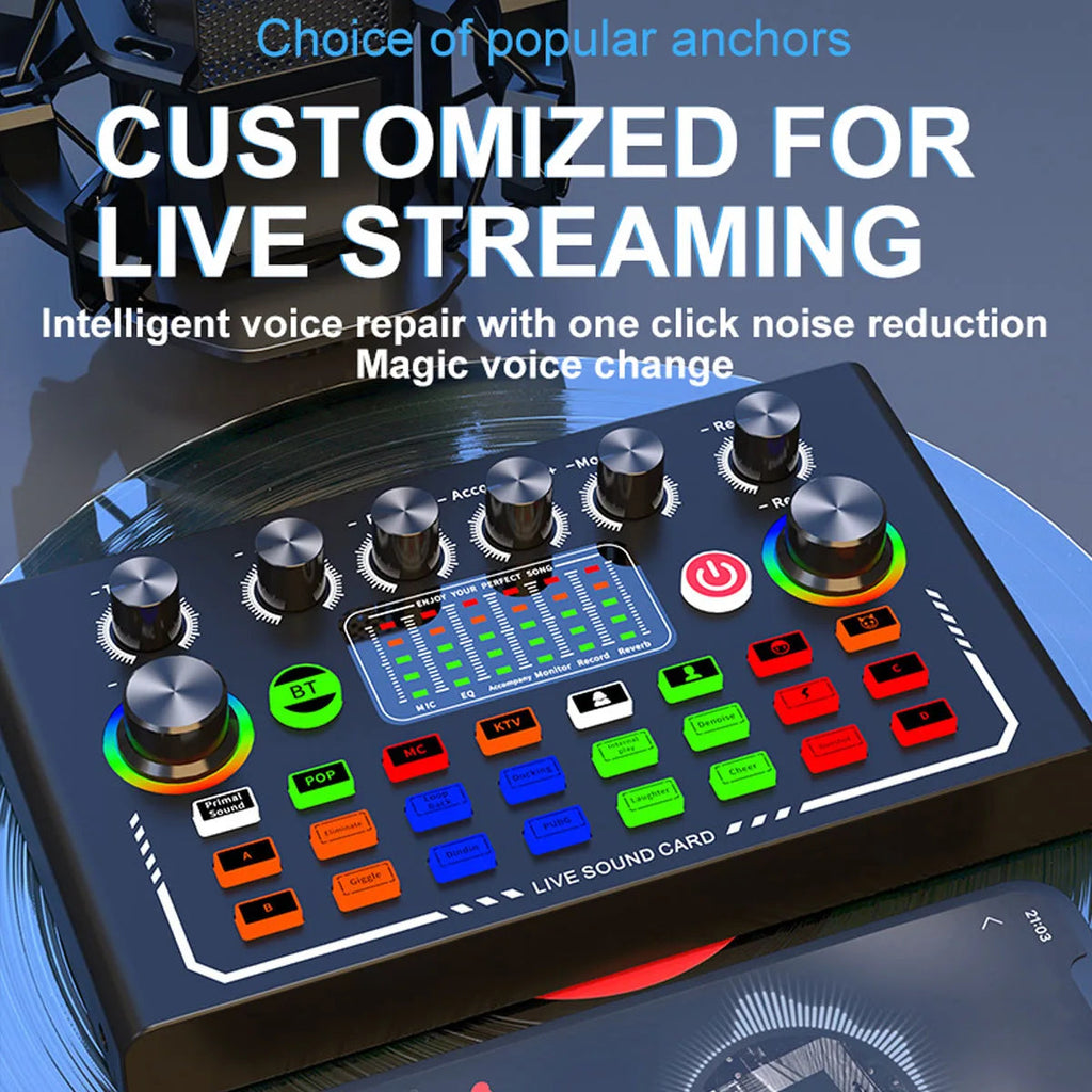 🎙️ F009 Live Sound Card – Kit Podcast & Streaming Pro avec Micro BM-800 + Bras Articulé Ma boutique