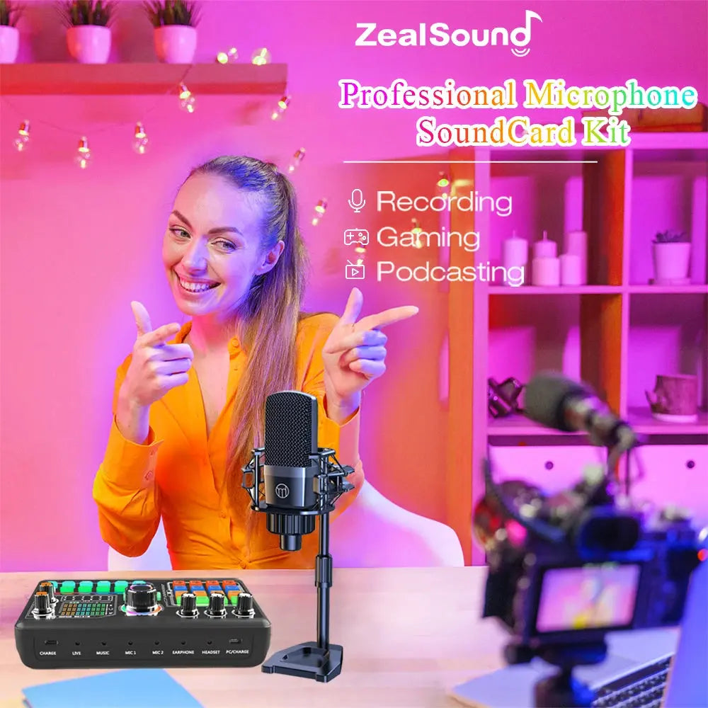 🎙️ ZealSound P300 – Kit Micro Professionnel & Carte Son pour Podcast & Streaming Ma boutique