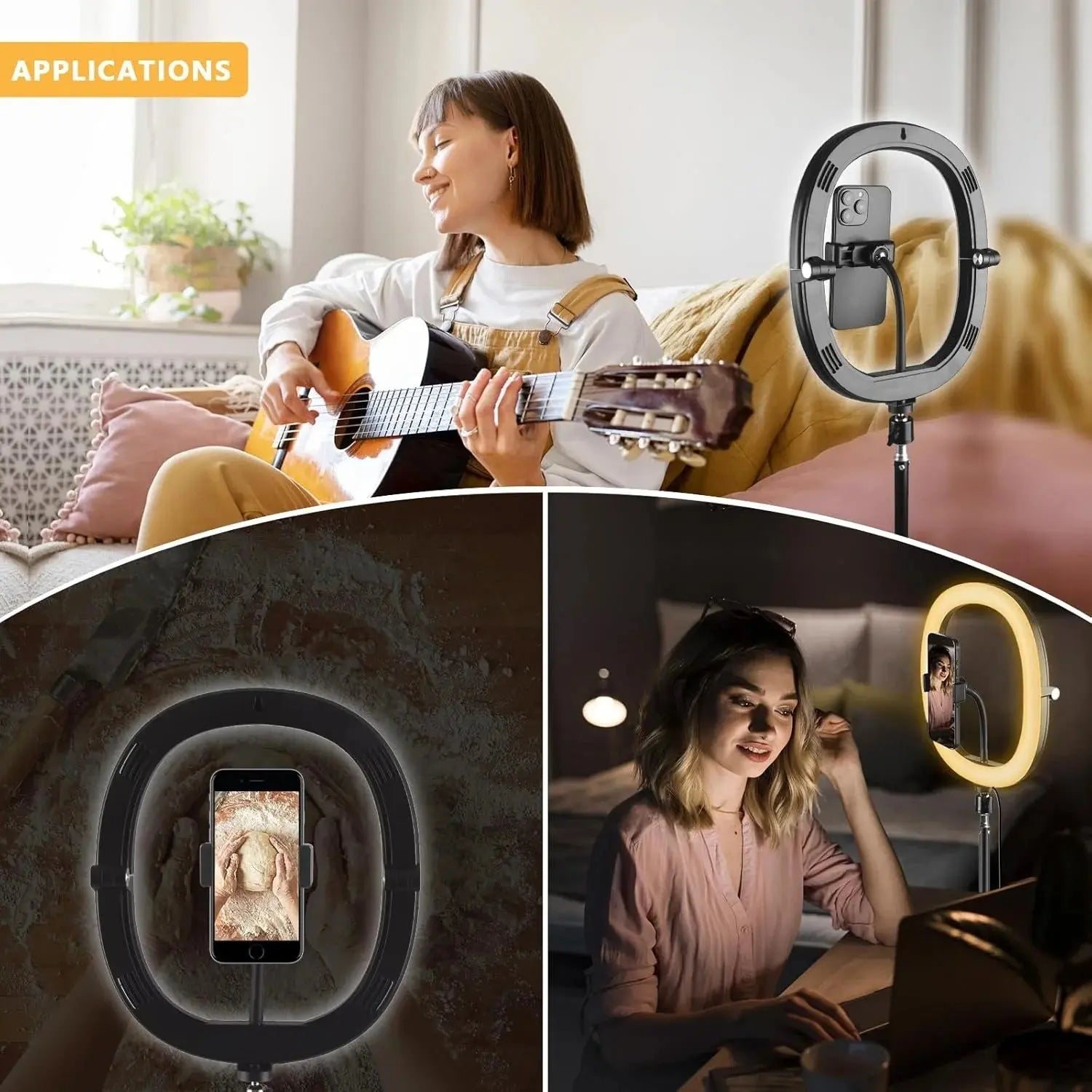 💡 Anneau Lumineux LED 10" Pliable avec Trépied 1,1m – 3 Modes d'Éclairage Réglables Ma boutique