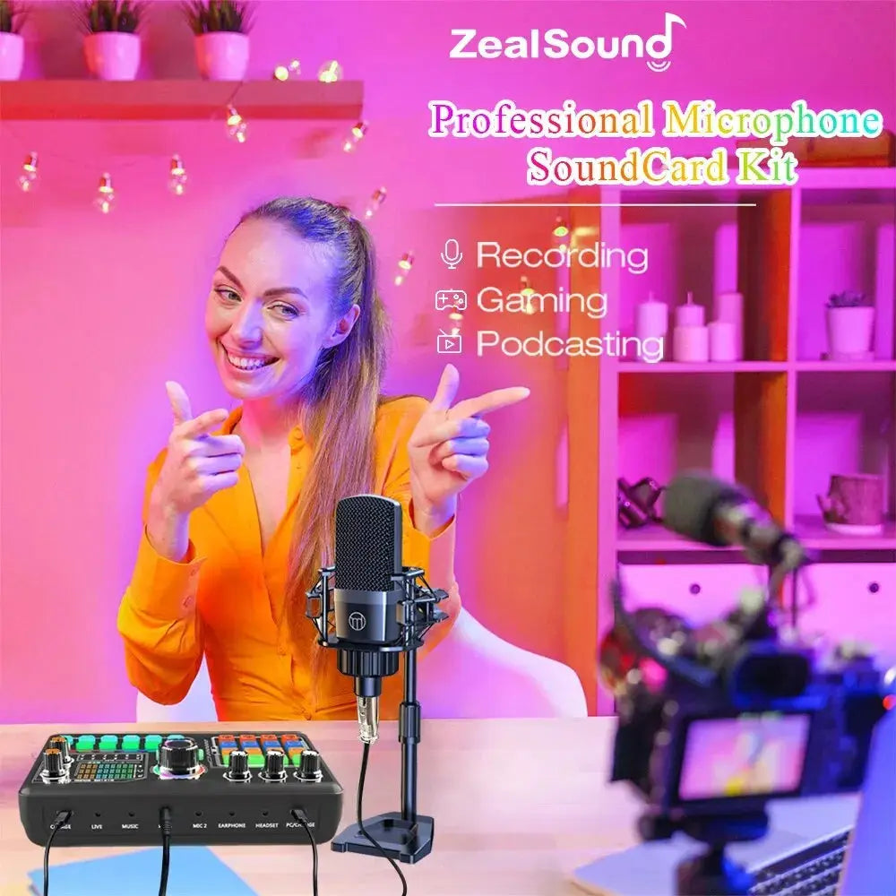 🎙️ ZealSound P300 – Kit Micro Professionnel & Carte Son pour Podcast & Streaming Ma boutique