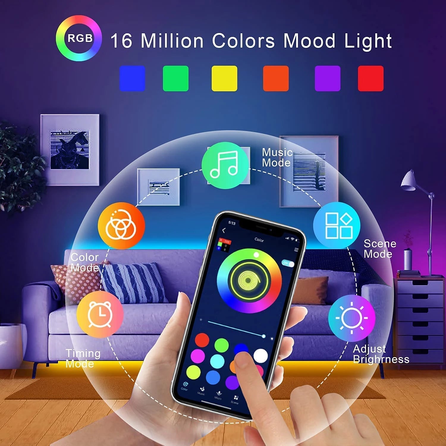 🌈 Bande LED RGB USB 5V – Ruban Lumineux Intelligent avec Télécommande & Application (1m/ 2m/ 5m / 10m / 20m / 30m) Ma boutique