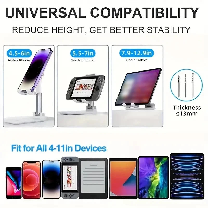 📱 Support Téléphone Pliable Réglable – Support Smartphone & Tablette Universel pour Bureau Studio Light Sound