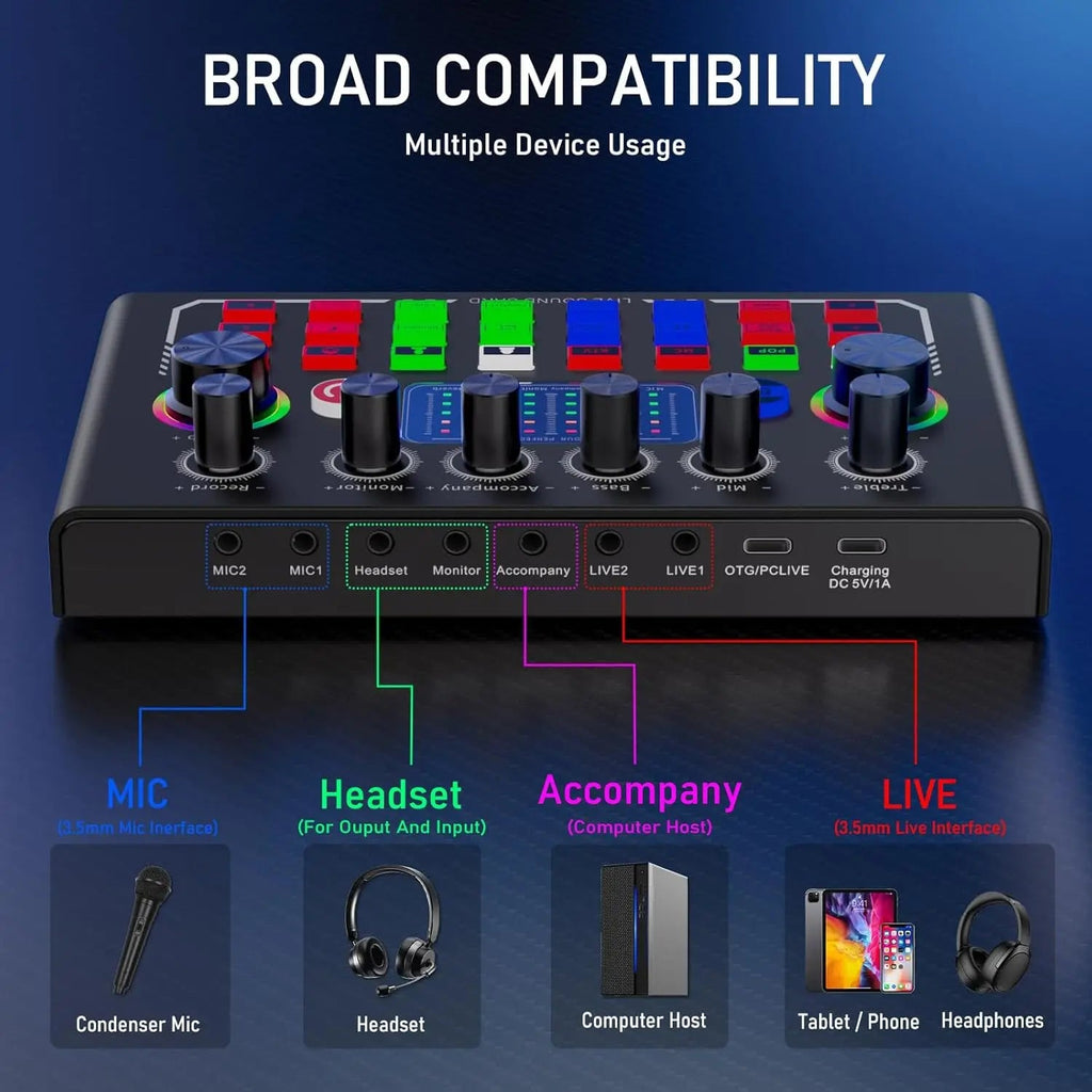 🎙️ F009 Live Sound Card – Kit Podcast & Streaming Pro avec Micro BM-800 + Bras Articulé Ma boutique