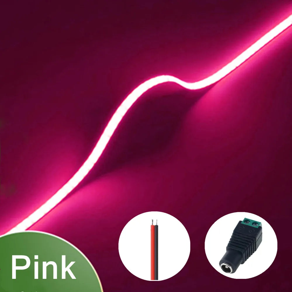 💡 Bande LED COB Ultra Fine 3mm – 400 LED/m | Éclairage Flexible Haute Densité 12V | Décoration Setup Gaming & Maison Studio Light Sound