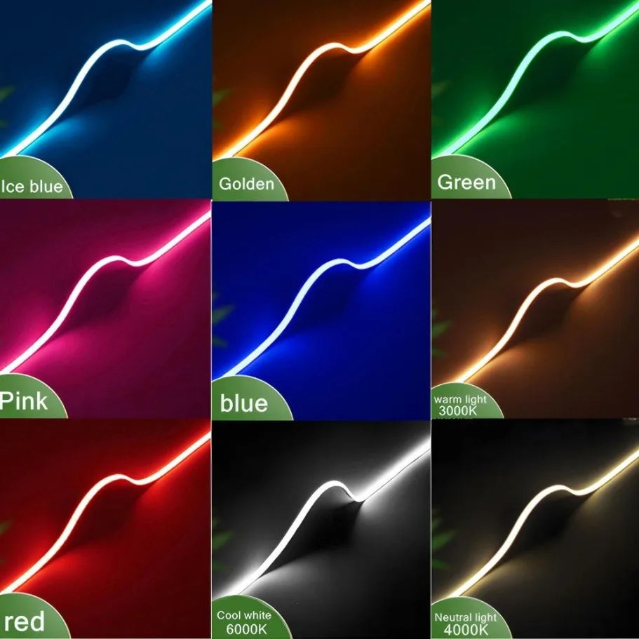 💡 Bande LED COB Ultra Fine 3mm – 400 LED/m | Éclairage Flexible Haute Densité 12V | Décoration Setup Gaming & Maison Studio Light Sound