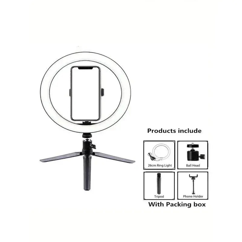 💡 Ring Light LED 26 cm avec Trépied – Éclairage Pro Réglable pour Selfies, Streaming & Création de Contenu Ma boutique