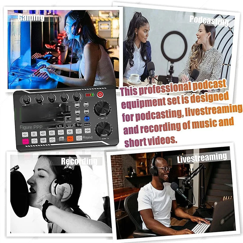 🎤 Kit Micro DJ F998 avec Carte Son – Console Studio Audio USB pour Live, Streaming, TikTok & Podcast Ma boutique