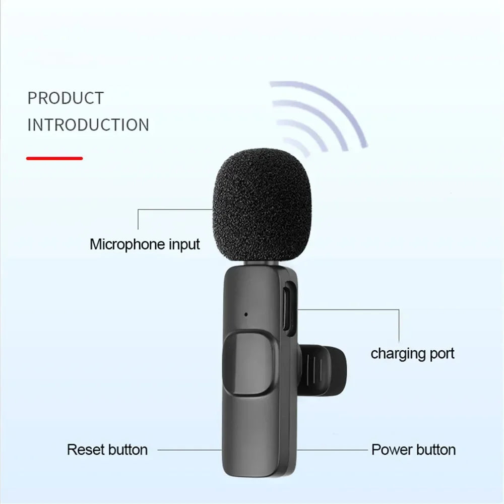 🎤 Micro Cravate Sans Fil pour Smartphone – Réduction de Bruit & Plug-and-Play Studio Light Sound