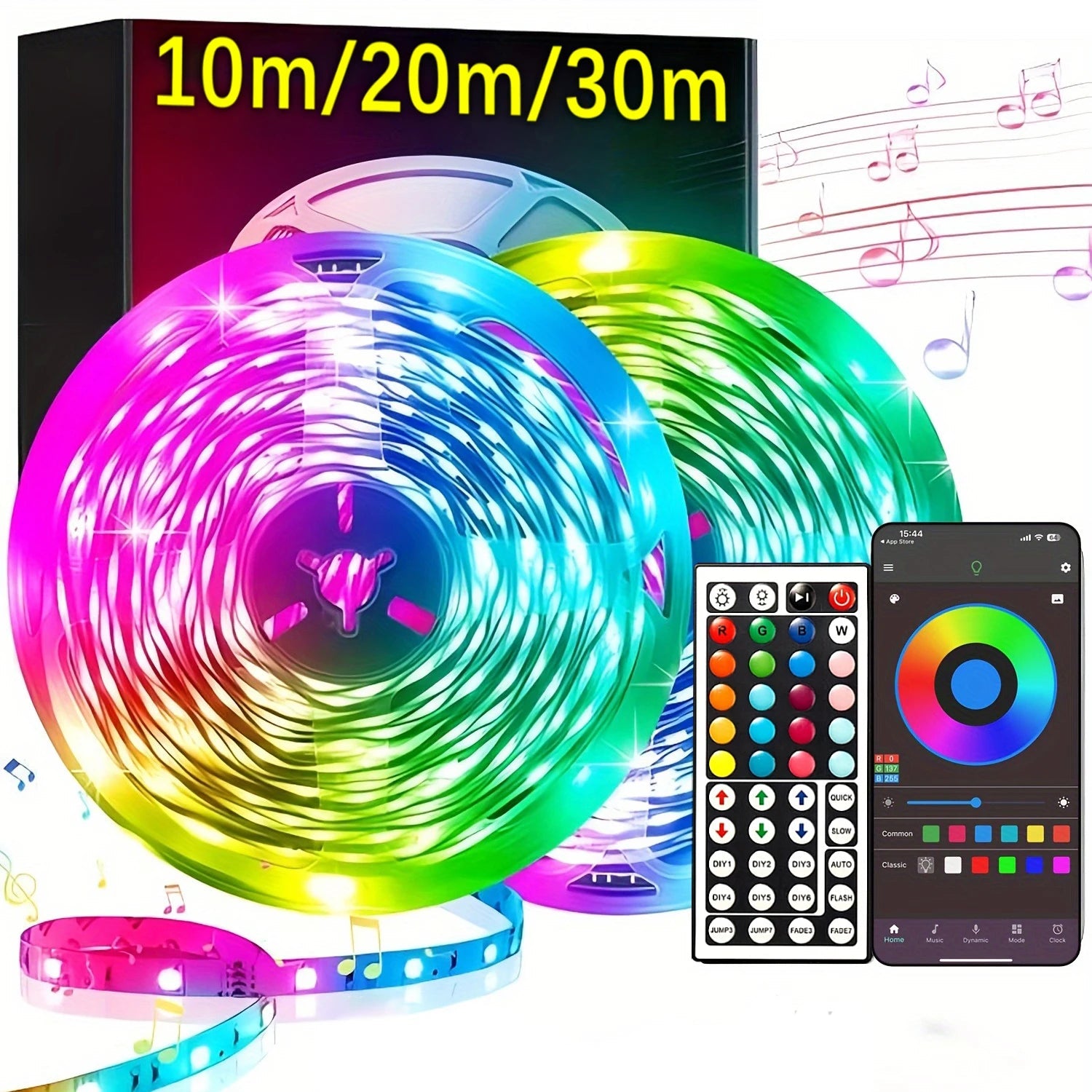 🌈 Bande LED RGB USB 5V – Ruban Lumineux Intelligent avec Télécommande & Application (1m/ 2m/ 5m / 10m / 20m / 30m) Ma boutique