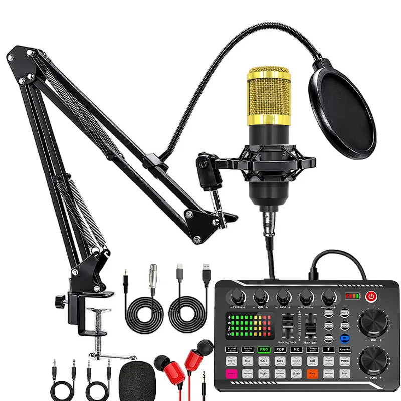 🎤 Kit Micro DJ F998 avec Carte Son – Console Studio Audio USB pour Live, Streaming, TikTok & Podcast Ma boutique